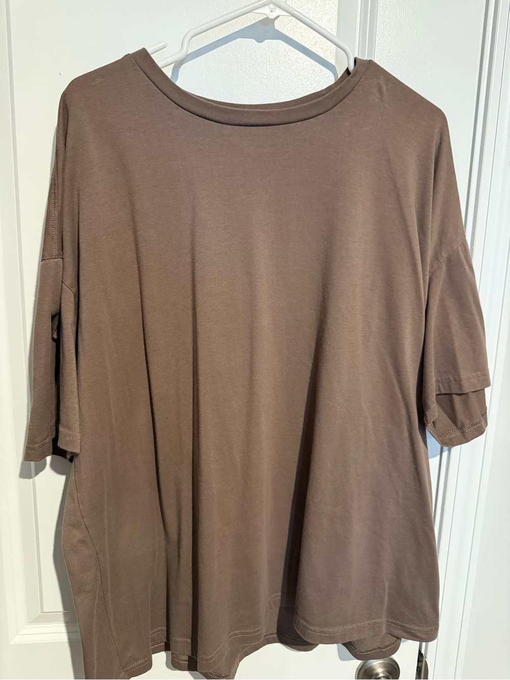 Relaxed Crewneck Women's Top in Brown